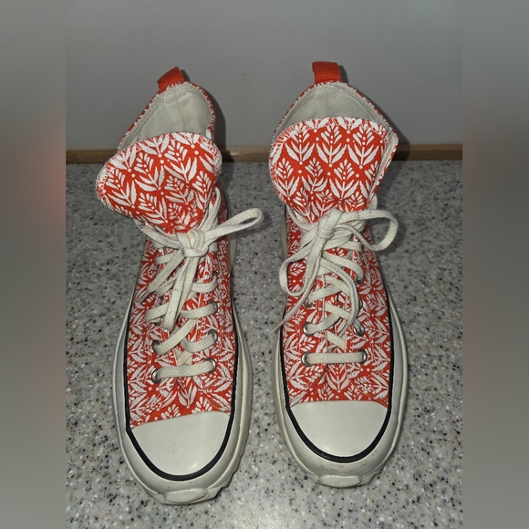 Converse Run Star Hike Hi Summer Spirit Shoes W 12/ Men 10.5 Bright Poppy Canvas - Picture 2 of 8
